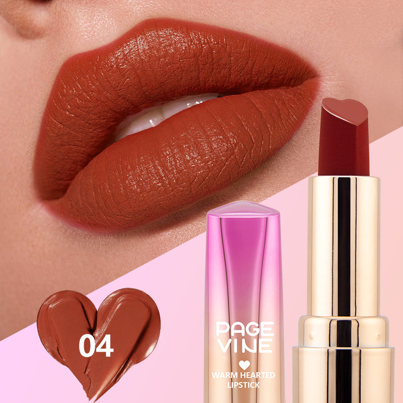 Six-color Heart-shaped Matte Lipstick Easy To Color