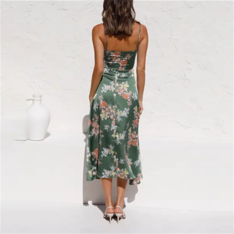 Flower Dress With Hollow Bowknot Design Ins Fashion Sleeveless