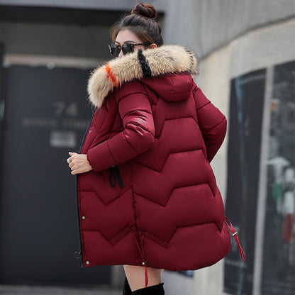 Thick Mid-length Slim-fit Women's Korean-style Small Cotton-padded Jacket