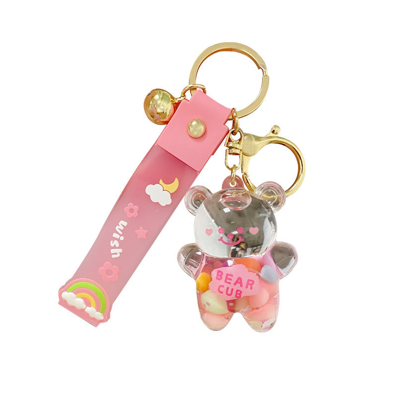 Liquid Into The Oil Bear Keychain Car Doll Bag Pendant