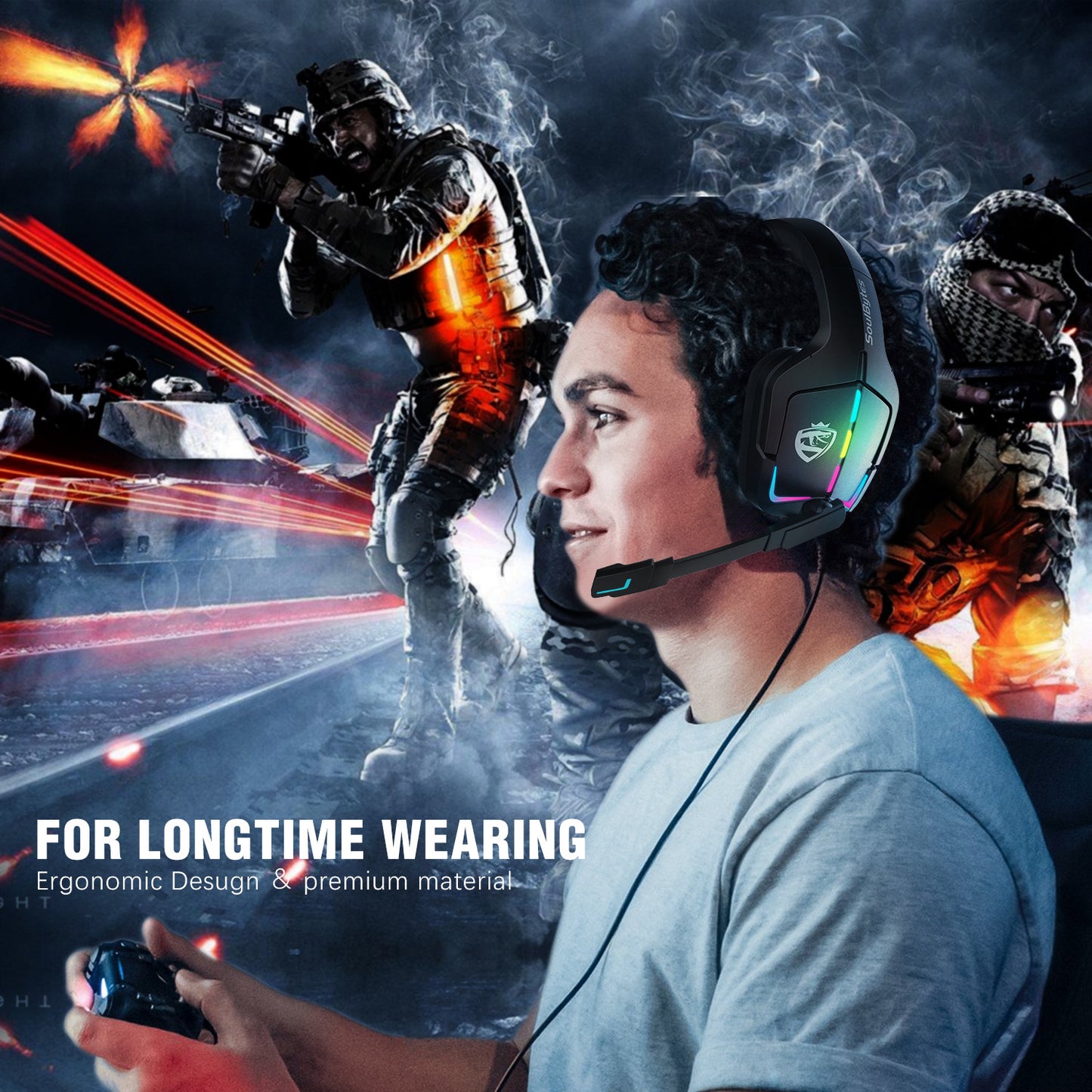 Gaming Headset RGB Wired Computer Headset PS4 Headset