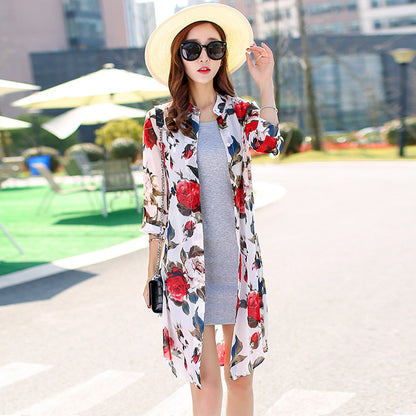 Women's Chiffon Printed Cardigan Sun Protection Jacket