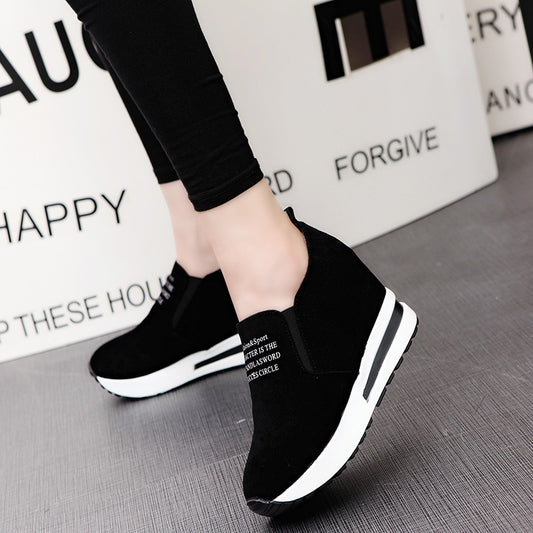 Women's Wedge Heel Platform Inner Height Increase Shoes