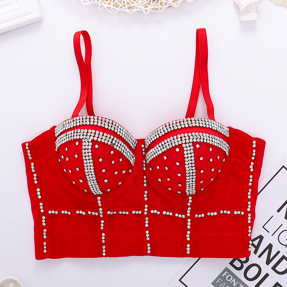 Beaded Bright Diamond Tube Top Shaping Outer Corset Sling Women