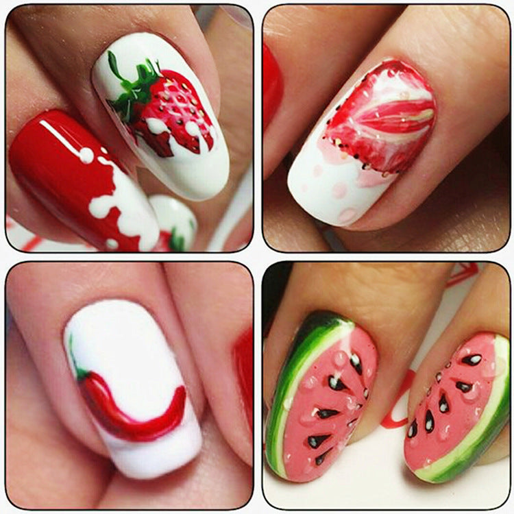 Strawberry Summer Fruit Drinking Stickers For Nails Manicure Nail Art Design Water Transfer Watermark Beauty Decals TRSTZ