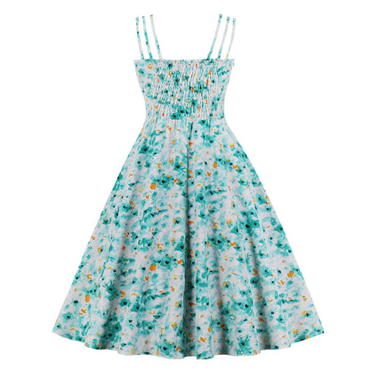 Women's summer retro print dress