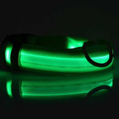 LED Pet Collar Night Safety Flashing Glow in Dark And Adjustable Pet Supplies