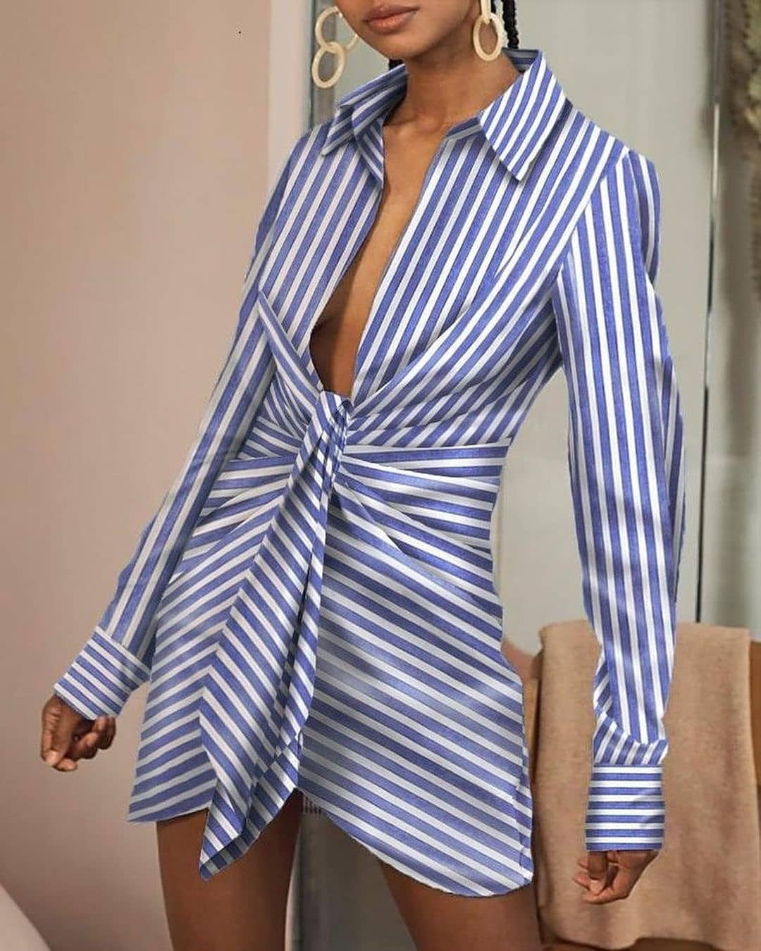 Women's Fashionable Home Style Loose Shirt Dress