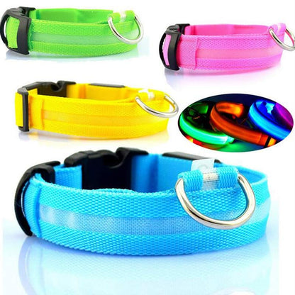 LED Pet Collar Night Safety Flashing Glow in Dark And Adjustable Pet Supplies