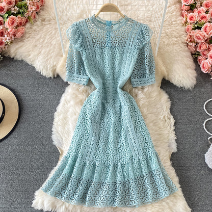 Women's Temperament Standing Collar Lace Dress