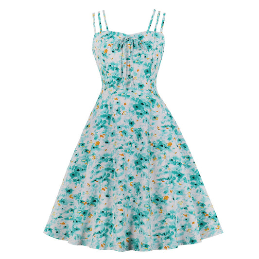 Women's summer retro print dress