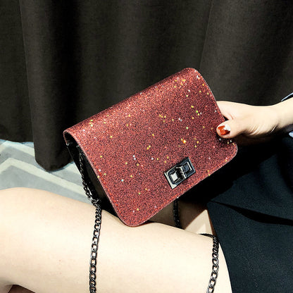 Sequined bag shoulder messenger bag