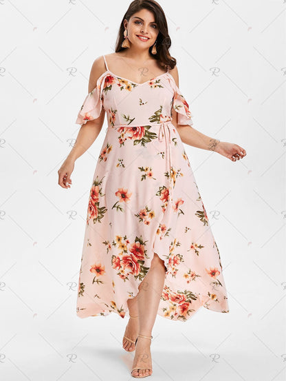 Plus size bohemian ruffled dress