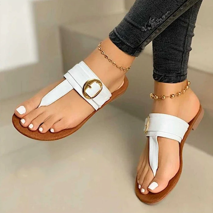 Flat toe casual slippers