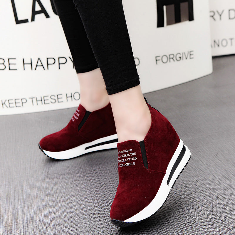 Women's Wedge Heel Platform Inner Height Increase Shoes