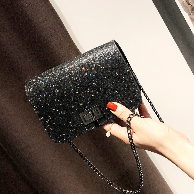 Sequined bag shoulder messenger bag