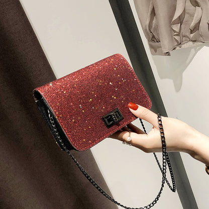 Sequined bag shoulder messenger bag