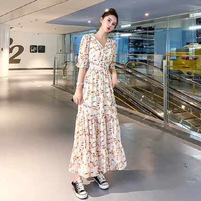 Female Floral High Waist Skinny Long Skirt Beach