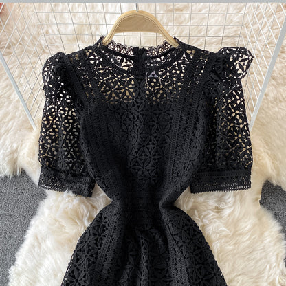 Women's Temperament Standing Collar Lace Dress