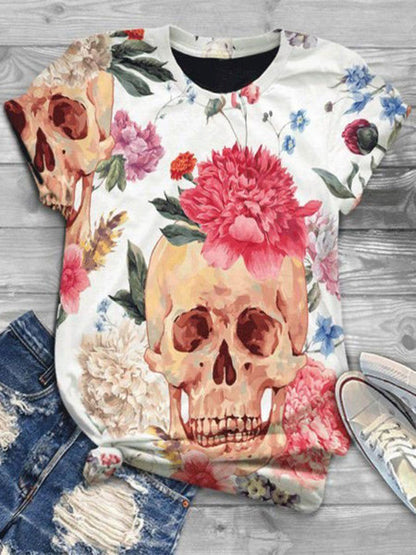 Cute Printed Short Sleeved T-shirt