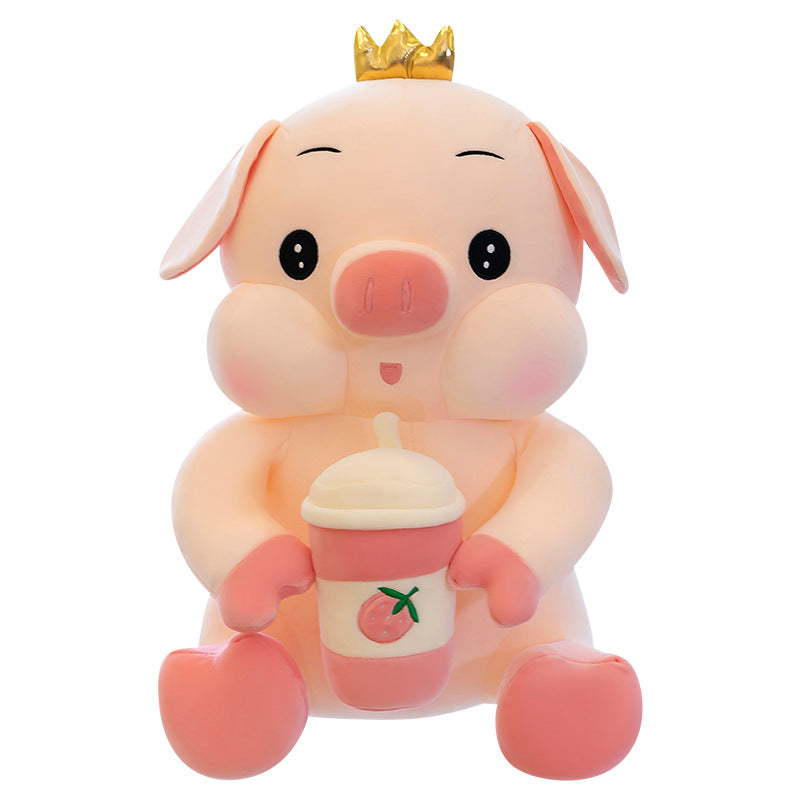 Creative Milk Tea Pig Plush Toy Cute