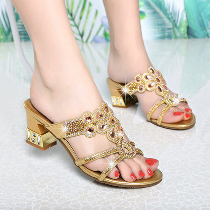 Summer Korean Medium Heel Sandals Female