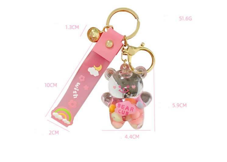 Liquid Into The Oil Bear Keychain Car Doll Bag Pendant