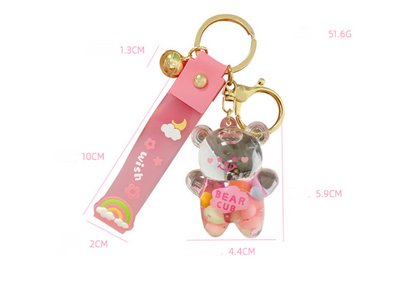 Liquid Into The Oil Bear Keychain Car Doll Bag Pendant