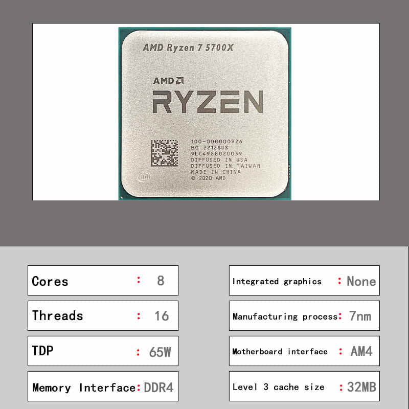 5700X TUF B550M PLUS WIFI II Motherboard AM4 CPU Processor